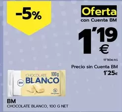 Oferta de Bm - Chocolate Blanco por 1,25€ en BM Supermercados