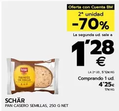 Oferta de Schär - Pan Casero Semillas por 4,25€ en BM Supermercados