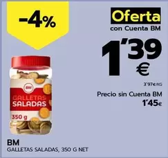 Oferta de Bm - Galletas Saladas por 1,45€ en BM Supermercados