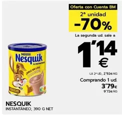 Oferta de Nesquik - Instantaneo por 3,79€ en BM Supermercados