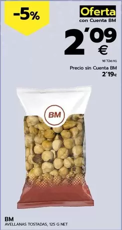 Oferta de Bm - Avellanas Tostadas por 2,19€ en BM Supermercados