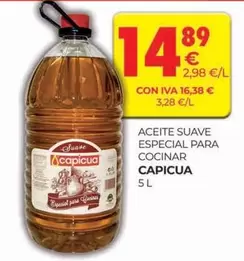 Oferta de Capicua - Aceite Suave Especial Para Cocinar por 14,89€ en CashDiplo