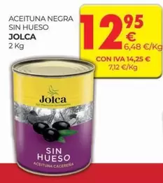 Oferta de Jolca - Aceituna Negra Sin Hueso por 12,95€ en CashDiplo