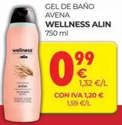 Oferta de Wellness Alin - Gel De Baño Avena por 0,99€ en CashDiplo