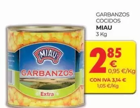 Oferta de Miau - Garbanzos Cocidos por 2,85€ en CashDiplo