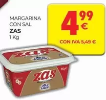 Oferta de Zas! - Margarina Con Sal por 4,99€ en CashDiplo