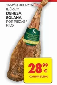 Oferta de Dehesa - Jamón Bellota Ibérico por 28,99€ en CashDiplo