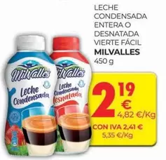 Oferta de Leche Condensada Entera O Desnatada Vierte Facil por 2,19€ en CashDiplo