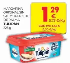 Oferta de Tulipán - Margarina Original Sin Sal Y Sin Aceite De Palma por 1,29€ en CashDiplo