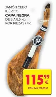 Oferta de Capa negra - Jamón Cebo Ibérico Capa Negra por 115,99€ en CashDiplo