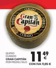 Oferta de Gran Capitán - Queso Curado por 11,49€ en CashDiplo