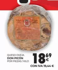 Oferta de Don picón - Queso Oveja por 18,69€ en CashDiplo