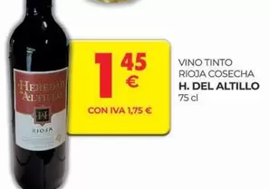 Oferta de Heredad - Vino Tinto Rioja Cosecha por 1,45€ en CashDiplo