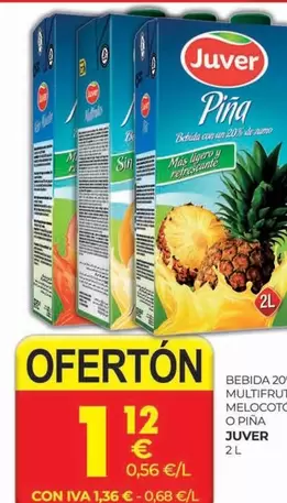 Oferta de Juver - Bebida 20% Zumo Multifrutas por 1,12€ en CashDiplo