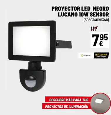 Oferta de Brico - Proyector Led Negro 10w Sensor por 7,95€ en Brico Depôt