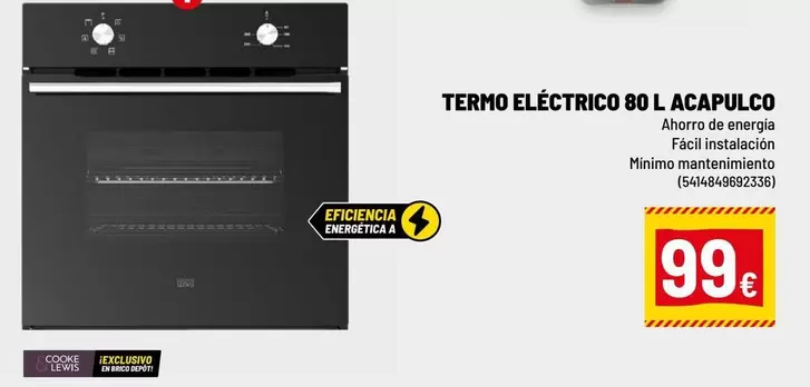 Oferta de Brico - Termo Electrico 80 L Acapulco por 99€ en Brico Depôt