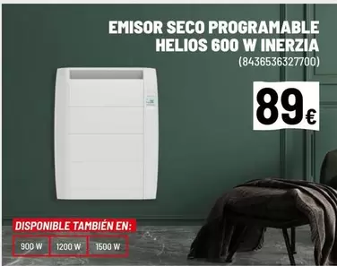 Oferta de Seco - Emisor  Programable Helios 600 W por 89€ en Brico Depôt