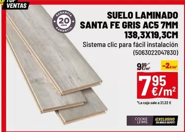 Oferta de Sistema - Suelo Laminado Ac5 por 7,95€ en Brico Depôt