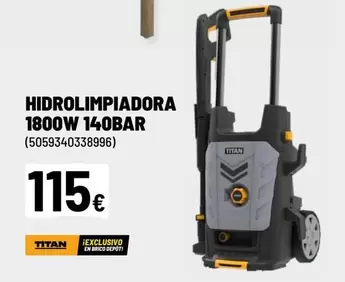 Oferta de Titan - Hidrolimpiadora 1400w 140bar por 115€ en Brico Depôt