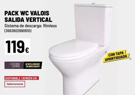 Oferta de Vertical - Pack Wc Valpis Salida Vertical por 119€ en Brico Depôt