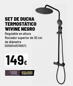 Oferta de Brico - Set De Ducha Termostatico Wivine Negro por 149€ en Brico Depôt