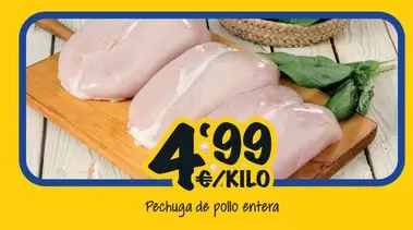 Oferta de Pechuga De Pollo Entera por 4,99€ en Cash Fresh