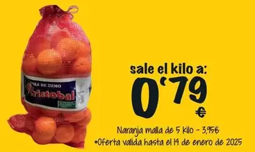 Oferta de As - Naranja Malla De 5 Kilo por 0,79€ en Cash Fresh