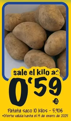 Oferta de Patata Saco Io Kilos por 0,59€ en Cash Fresh