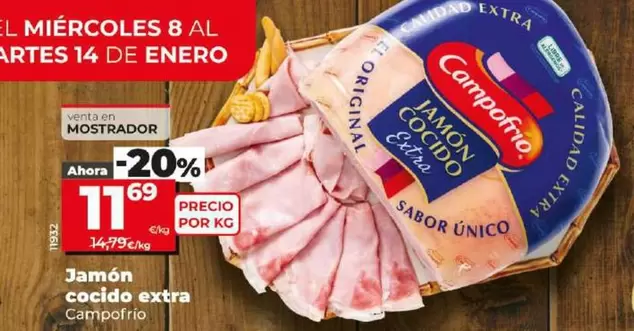 Oferta de Campofrío - Jamon Cocido Extra por 11,69€ en Dia