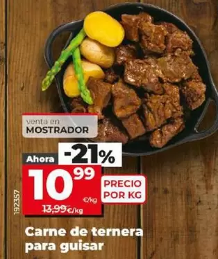 Oferta de Carne De Ternera Para Guisar por 10,99€ en Dia