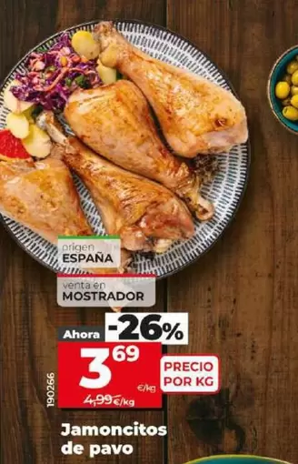 Oferta de Jamoncitos De Pavo por 3,69€ en Dia