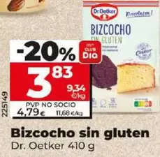 Oferta de Dr Oetker - Bizcocho Sin Gluten por 3,83€ en Dia