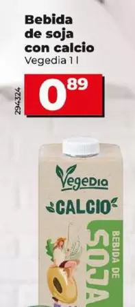 Oferta de Vegedia - Bebida De Soja Con Calcio por 0,89€ en Dia