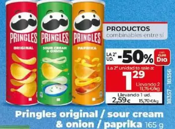 Oferta de Pringles - Original / Sour Cream & Onion / Paprika por 2,59€ en Dia