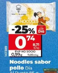 Oferta de Dia Al Punto - Noodles Sabor Pollo por 0,74€ en Dia