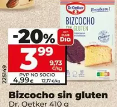 Oferta de Dr Oetker - Bizcocho Sin Gluten por 3,99€ en Dia