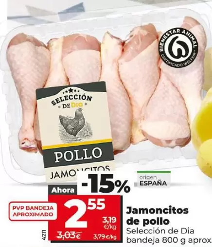 Oferta de Seleccion De Dia - Jamoncitos De Pollo por 2,55€ en Dia