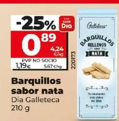 Oferta de Dia Galleteca - Barquillos Sabor Nata por 0,89€ en Dia