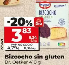 Oferta de Dr Oetker - Bizcocho Sin Gluten por 3,83€ en Dia