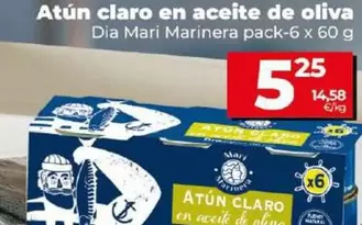 Oferta de Dia Mari Marinera - Atun Claro En Aceite De Oliva por 5,25€ en Dia