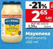 Oferta de Hellmann's - Mayonesa por 2,65€ en Dia