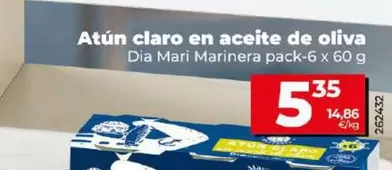 Oferta de Dia Mari Marinera - Atun Claro En Aceite De Oliva  por 5,35€ en Dia