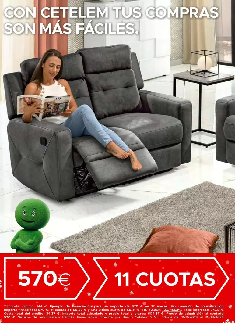 Oferta de Con Cetelem Tus Compras Son Mas Faciles por 570€ en Mondo Convenienza