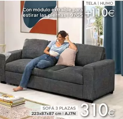 Oferta de Sofa 3 Plazas por 310€ en Mondo Convenienza