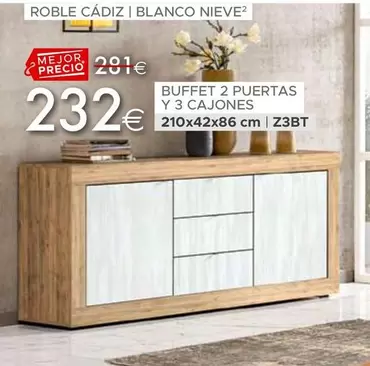 Oferta de Buffet 2 Puertas Y 3 Cajones por 232€ en Mondo Convenienza