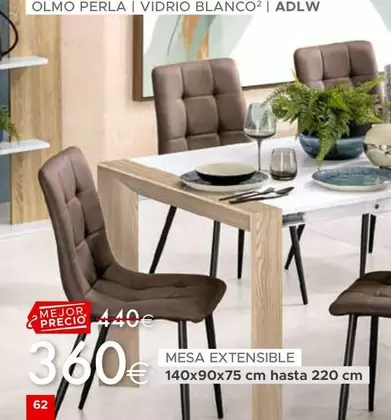 Oferta de Mesa Extensible por 360€ en Mondo Convenienza