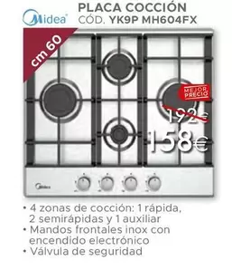 Oferta de Midea - Placa Cocción por 158€ en Mondo Convenienza