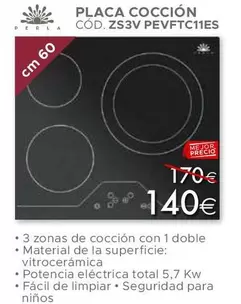 Oferta de Placa Coccion por 140€ en Mondo Convenienza