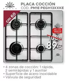 Oferta de Placa Coccion por 89€ en Mondo Convenienza