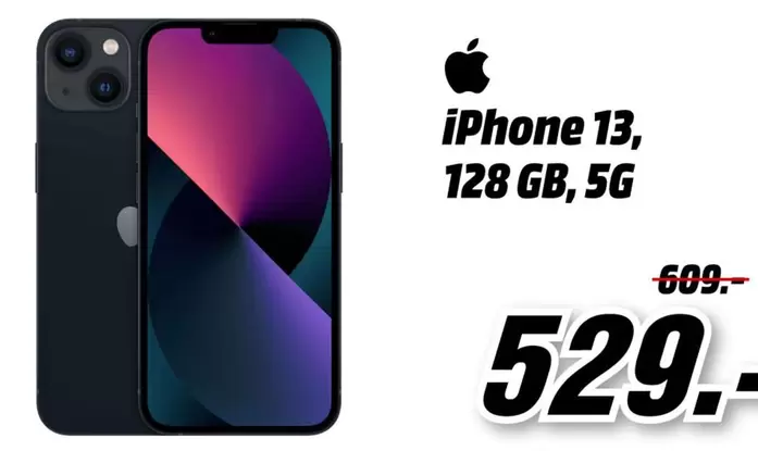 Oferta de Iphone 13 128 Gb, 5g por 529€ en MediaMarkt